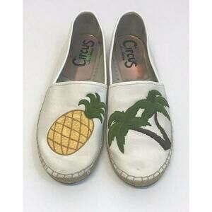 Circus by Sam Edelman 10 Women Leni Espadrille Flats Pineapple Palm Tree